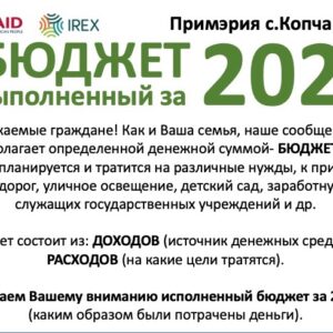 (Инфографика) Узнай исполненный бюджет села Копчак за 2020 год