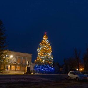 Главная ель села Копчак зажгла свои огни